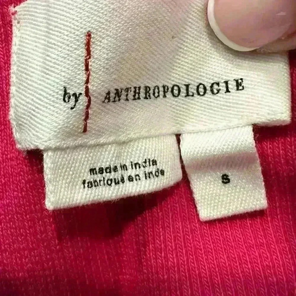 Anthropologie Ruffled Halter Medium Pink Embroidered Crochet Tank Blouse Size S - Picture 5 of 9